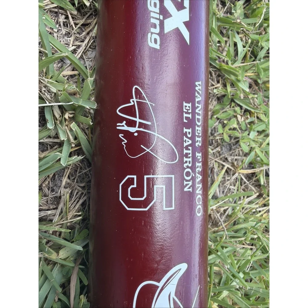 Wander Franco Signed 5 El Patron Full-Size Bat Tampa Bay Devil Rays MLB DEX Wood